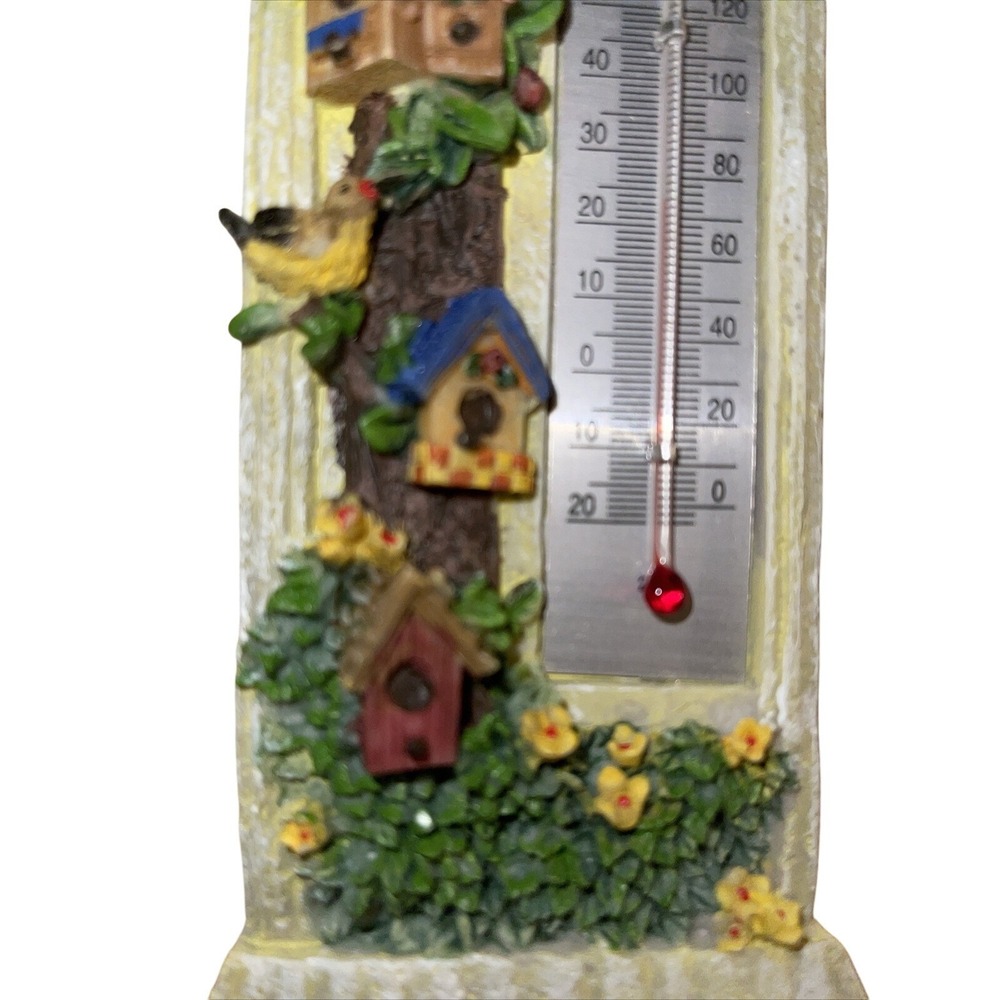 Vintage Thermometer, Birds Houses, Birds Floral Indoor Thermometer. - Picture 4 of 12